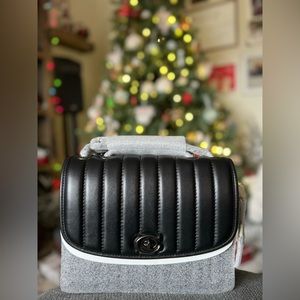 Coach Madison Shoulder Bag With Quilting - Pewter/Black (NWT)